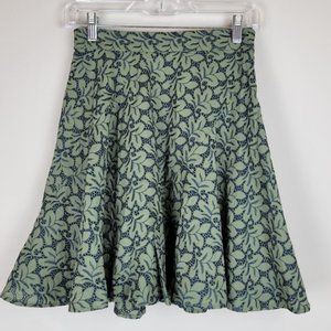 Ann Taylor Olive Green A-Line Eyelet Lace Effect Skirt | Size 12P